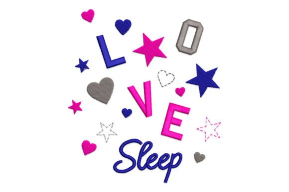 Love Sleep Embroidery Design