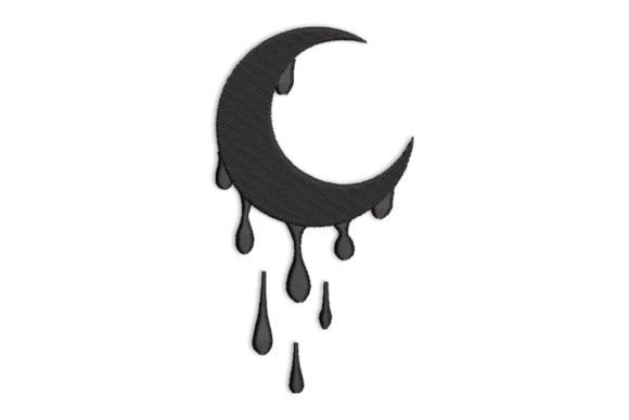 Moon Dripping Embroidery Design