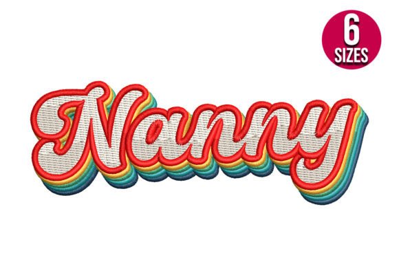 Nanny Retro Embroidery Design