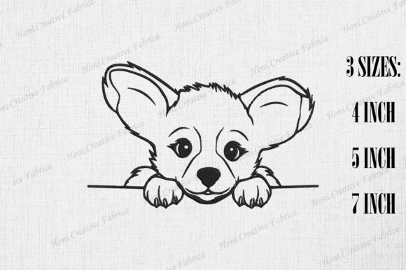Pembroke Welsh Corgi Dog Peeking Wall