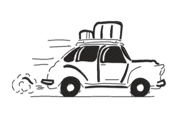 Retro Car with Luggage
