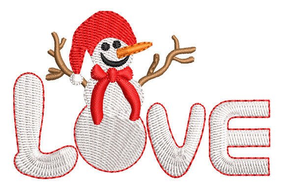 Snowman Love: A Business-Ready Embroidery Design