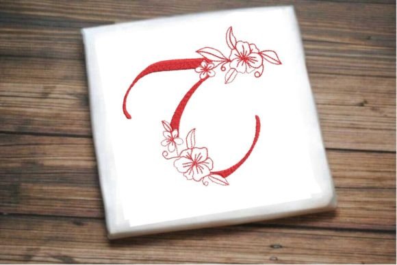 T Floral Monogram Letter